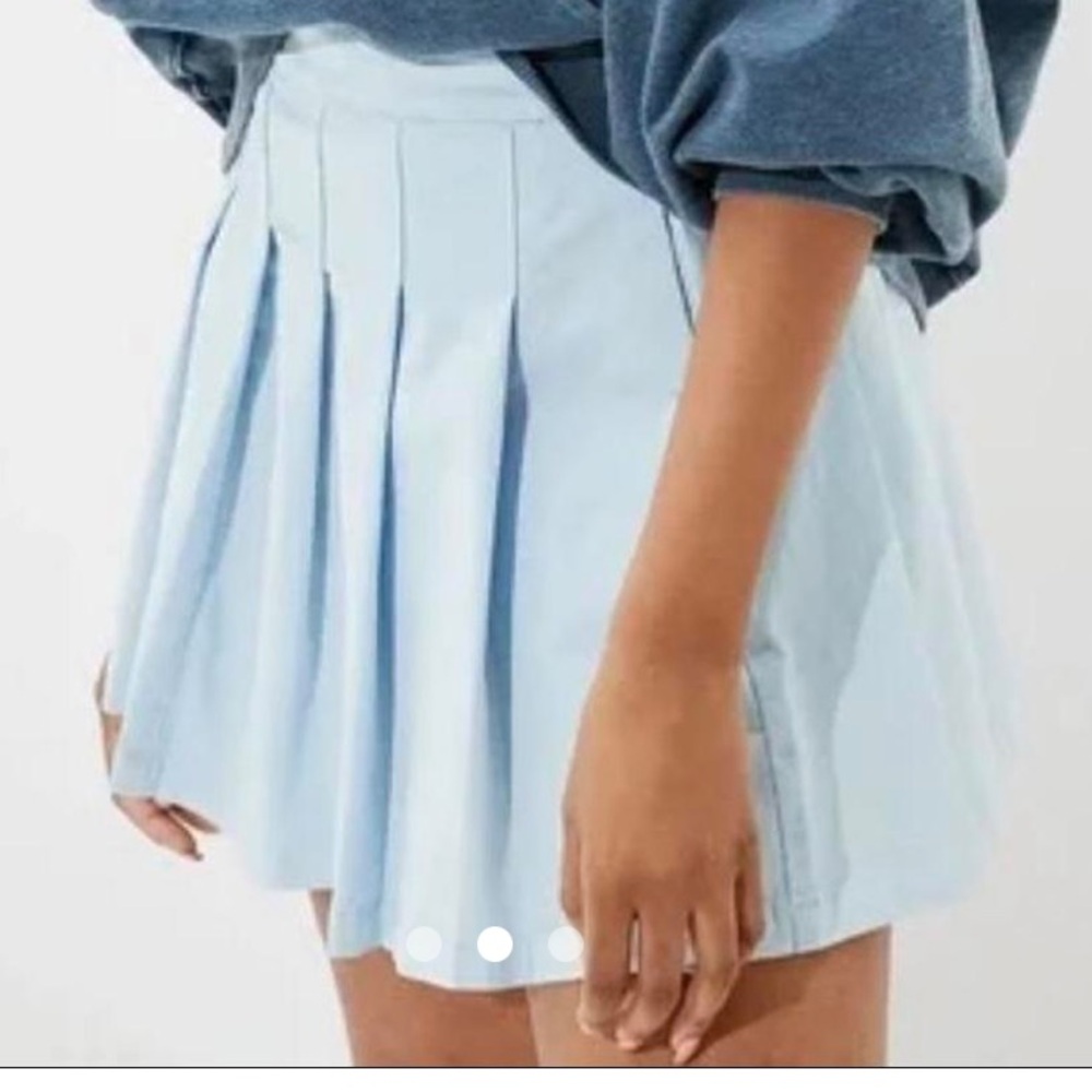 American Eagle Pleated Skirt Women 00(24W) Blue Mini Y2K Preppy (free Tank top)